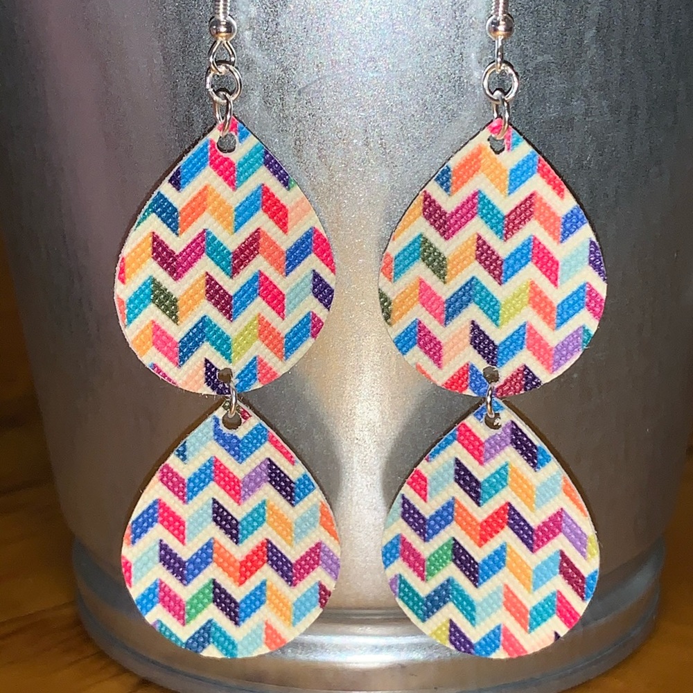 Faux Leather Drop Earrings
